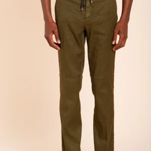 Milano Jogger pantalon chino homme en twill de lin et coton extra slim fit