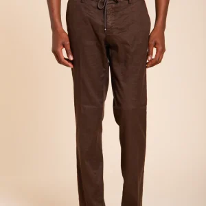 Milano Jogger pantalon chino homme en twill de lin et coton extra slim fit
