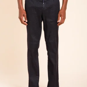 Milano Jogger pantalon chino homme en twill de lin et coton extra slim fit
