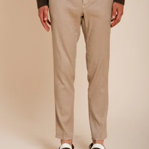 Milano Jogger pantalon chino homme en twill de lin et coton extra slim fit