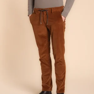 Milano Jogger pantalon chino homme en velours 500 raies extra slim fit