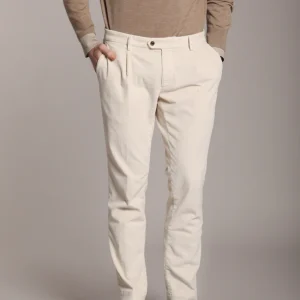 New York Time 1 Pinces pantalon chino homme en velours 500 raies regular fit