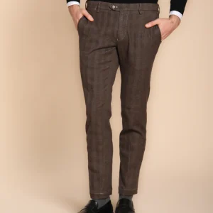 New York Sartorial pantalon chino homme imprimé Prince de Galles regular fit