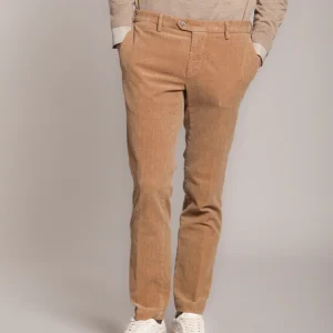 New York Sartoriale pantalon chino homme sartorial en velours à motif Prince de Galles regular fit