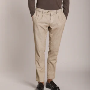 New York Time 2 Pinces pantalon chino homme en velours côtelé avec imprimé resca regular fit