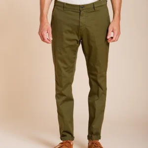 Osaka pantalon chino homme en tricotine fine de coton et lyocell carrot fit