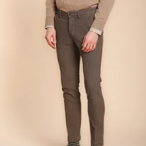 Milano pantalon chino homme en motif œil de perdrix extra slim fit