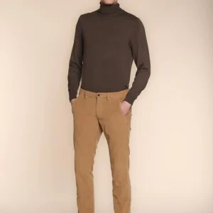 Torino pantalon chino homme en velours 1500 raies slim fit ①