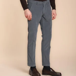 Torino pantalon chino homme en velours 1500 raies slim fit ①
