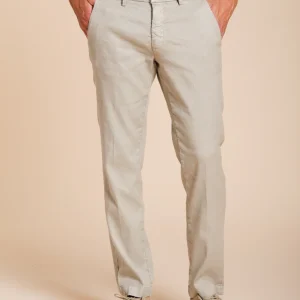 Torino Oxford pantalon chino homme en twill de lin et coton slim fit