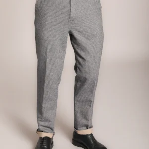 Boston pantalon chino homme en coton à trame diagonale gessata relaxed fit