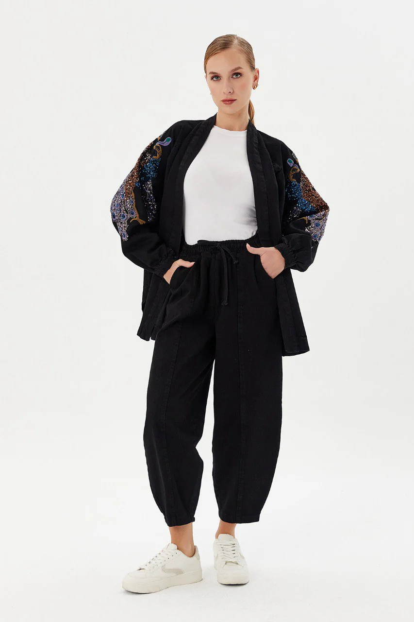 Kimono bohème à broderie – Image 3