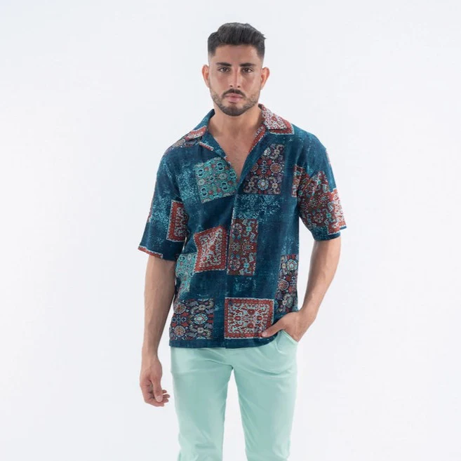 Chemise à manches courtes à motif intégral BM2265-3 – Image 4