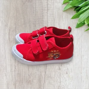 Baskets enfant rouges Gémo – Motif voiture – Pointure 28 – Très bon état – Fermeture scratch