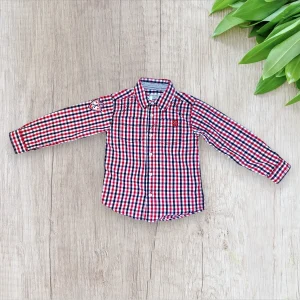Chemise garçon P’tites Canailles 7 ans – Carreaux rouge blanc noir