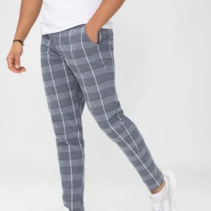 Pantalon à carreaux gris homme fashion - Frilivin