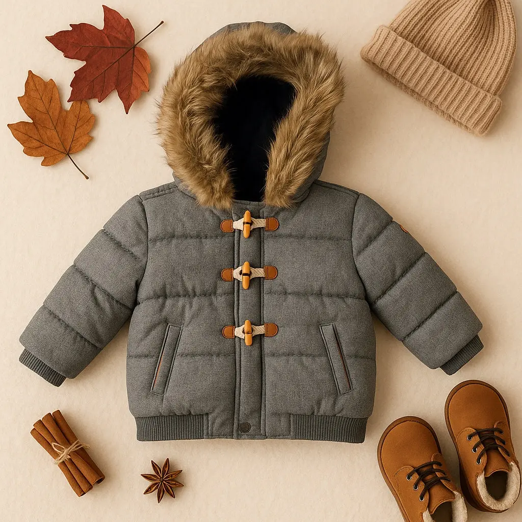 Doudoune Grise Creeks pour Bébé Garçon, Taille 12 Mois - Parfaite pour l'Hiver ! – Image 5