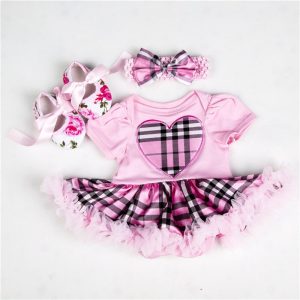 Robe Princesse Bébé Rose à Rayures