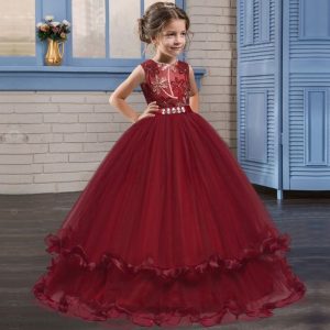 Robe Longue de Soirée Princesse Bordeaux