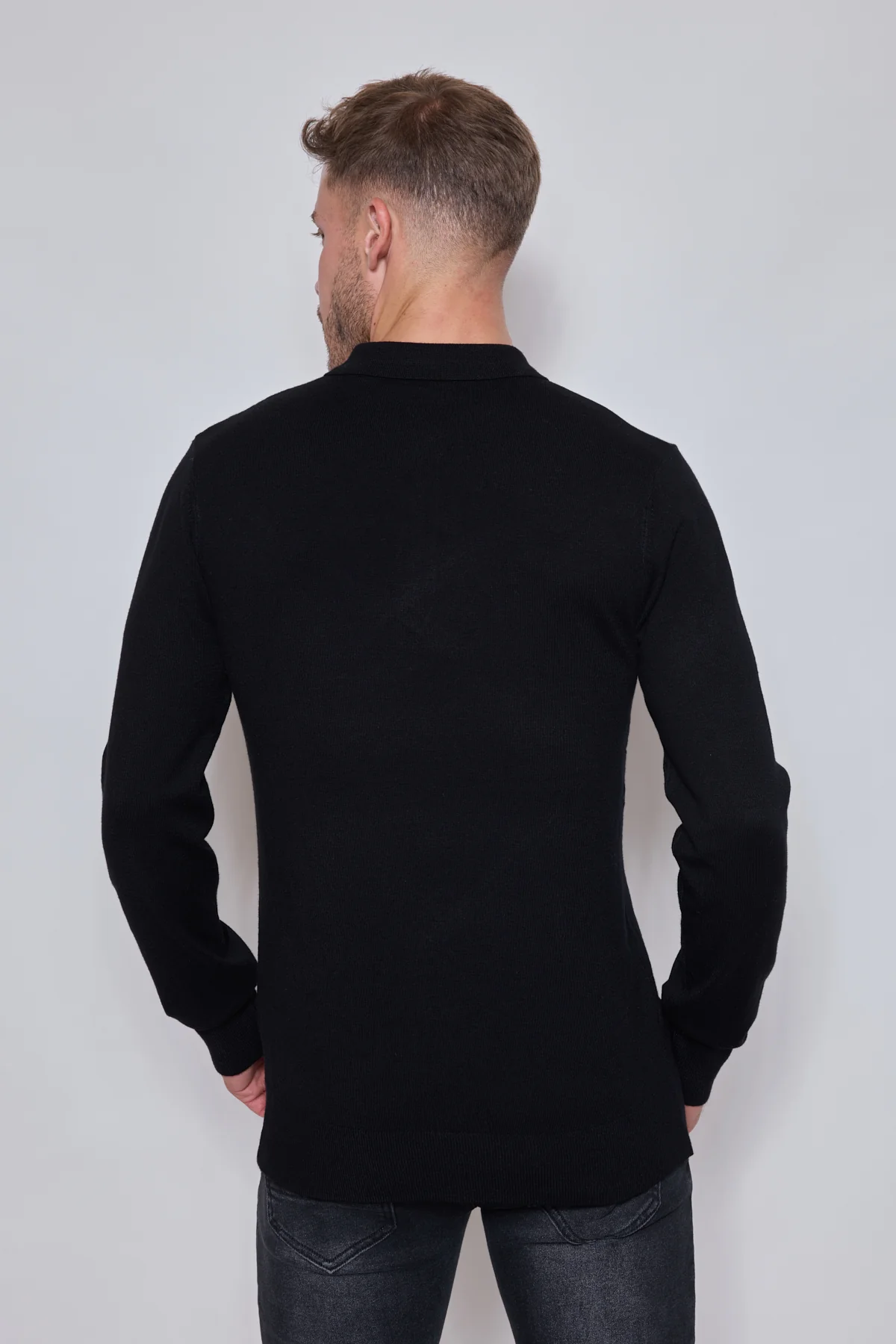 Pull Homme Zippé Col Polo – Maille Fine Confortable – Image 3