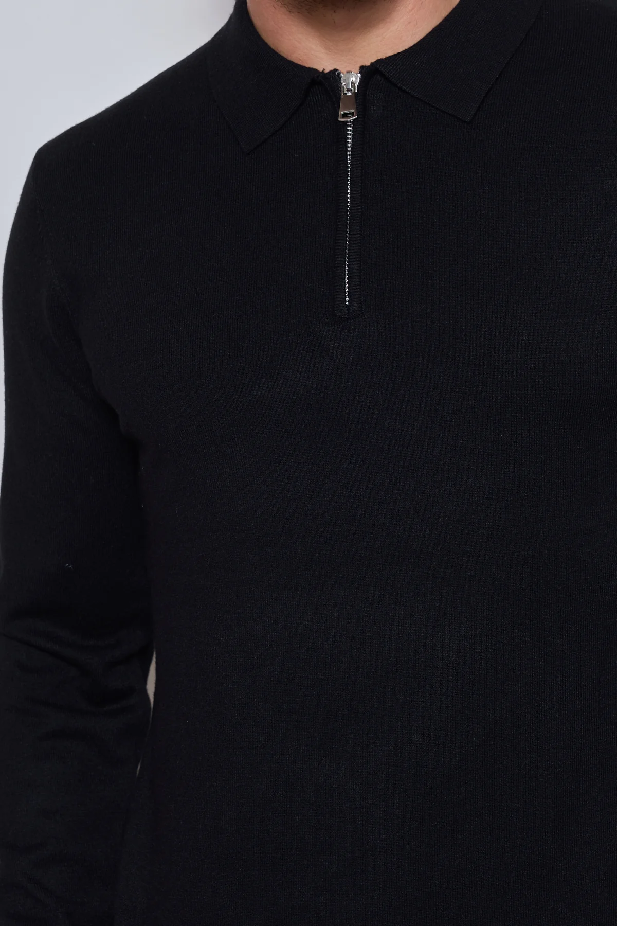 Pull Homme Zippé Col Polo – Maille Fine Confortable – Image 4