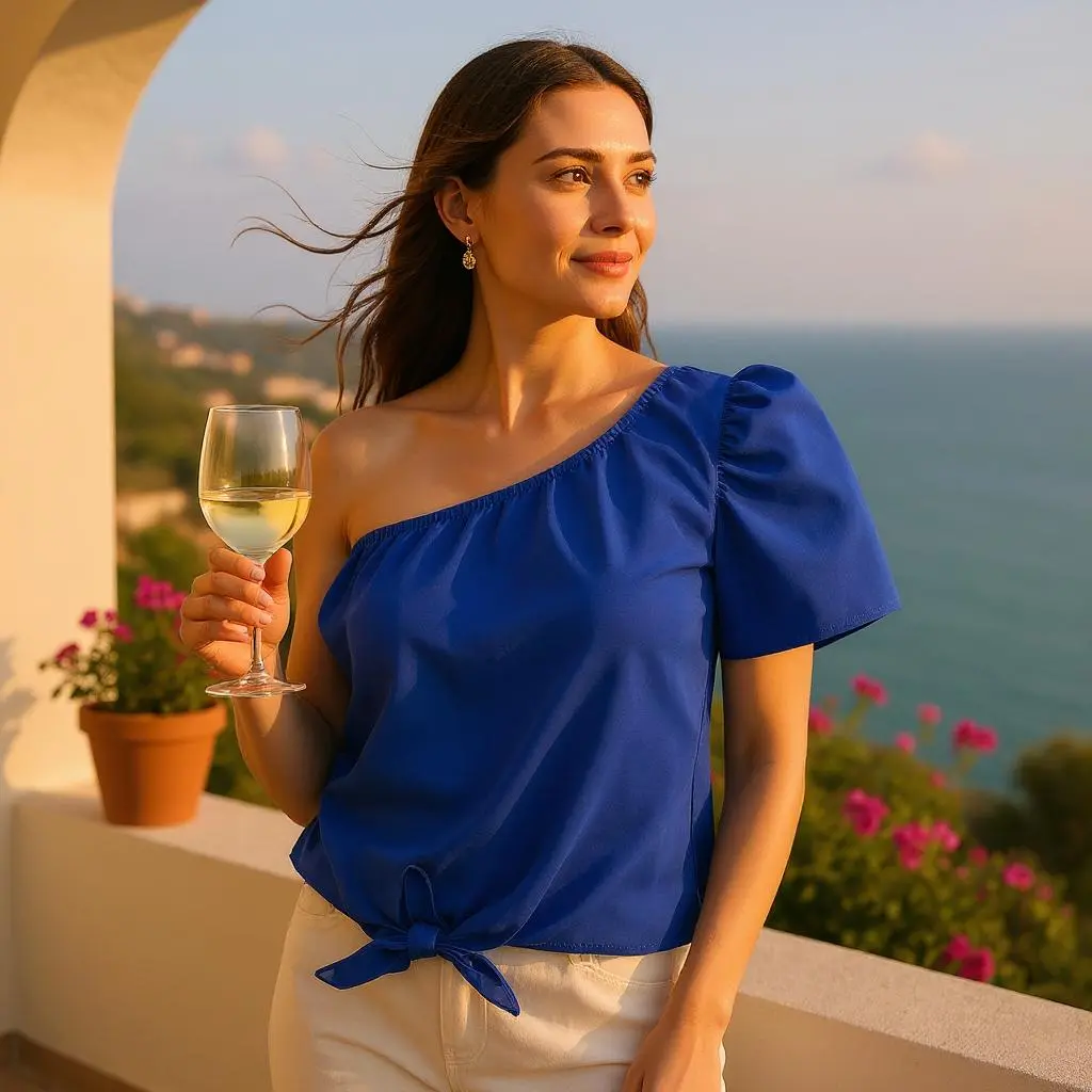 Haut asymétrique femme–XXL–SHEIN–Bleu électrique–Très bon état – Image 5