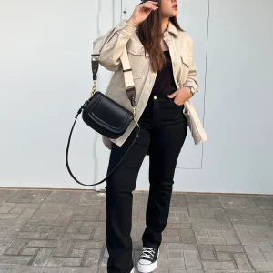 Jean droit taille haute