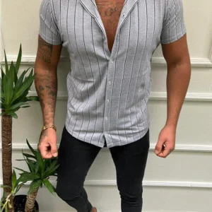 Chemisette blanche fashion avec rayure homme