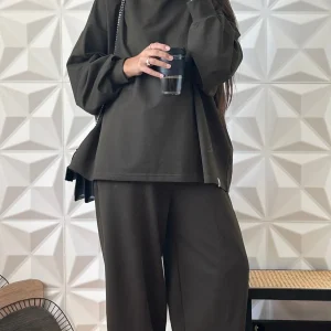 Ensemble oversize en Coton avec pantalon coupe Barrel - Kaki