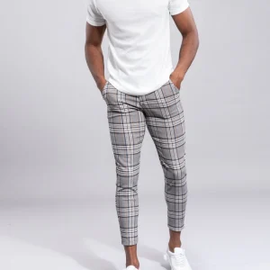 Pantalon à carreaux slim homme stylé - Frilivin