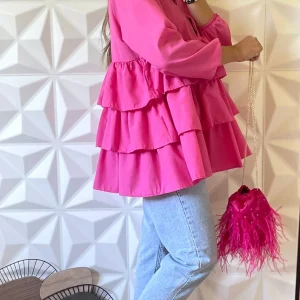 Chemise à volants étagés - Fuchsia