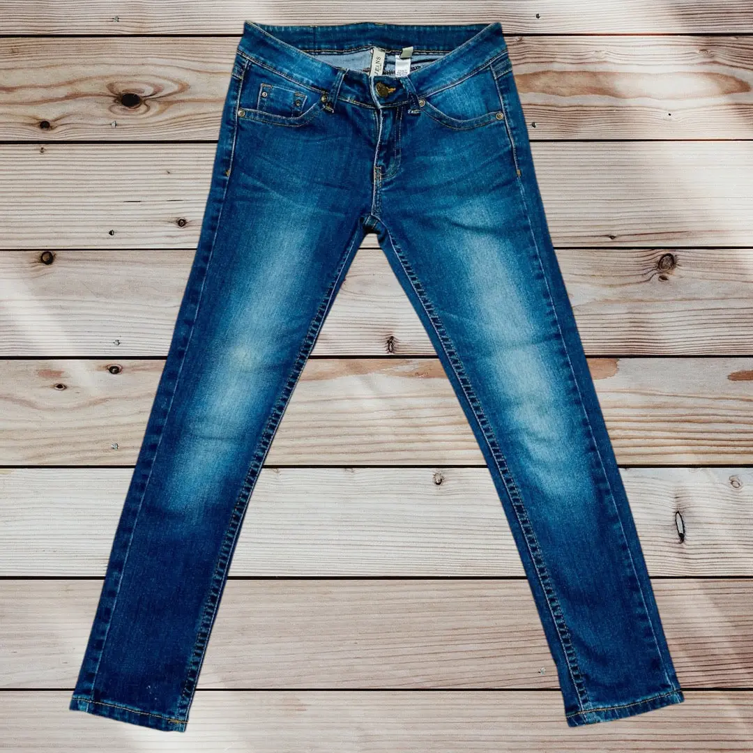 Jean Femme Slim Taille 34 Mango - Bleu Brut Délavé