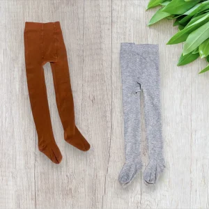 Lot collants hiver fille 6-8 ans Shein – 1 gris, 1 marron, très bon état