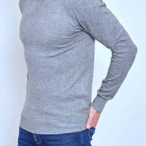 Pull col rond gris fashion homme