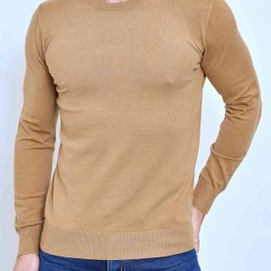 Pull beige fashion homme