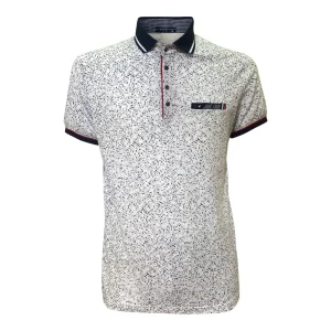Polo Homme Imprimé Minimaliste Col Contrasté - Maxway 17-9185