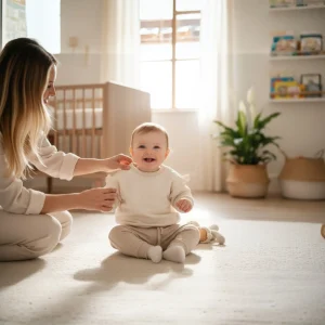 Pull bébé fille blanc 12 mois Tex – Volants aux épaules, manches longues, col rond