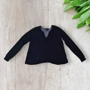 Pull femme Bonobo–Taille XS–Bleu marine–Dos croisé