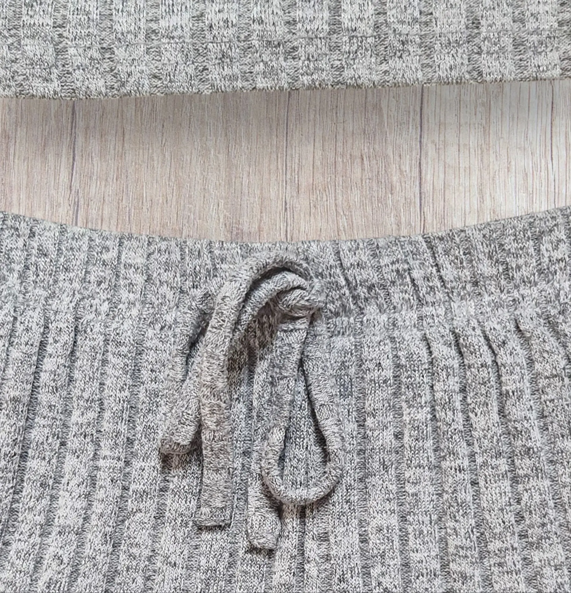 Pyjama 2 pièces femme–Shein taille XL | Débardeur & shorty | Gris ou bleu moucheté – Image 6