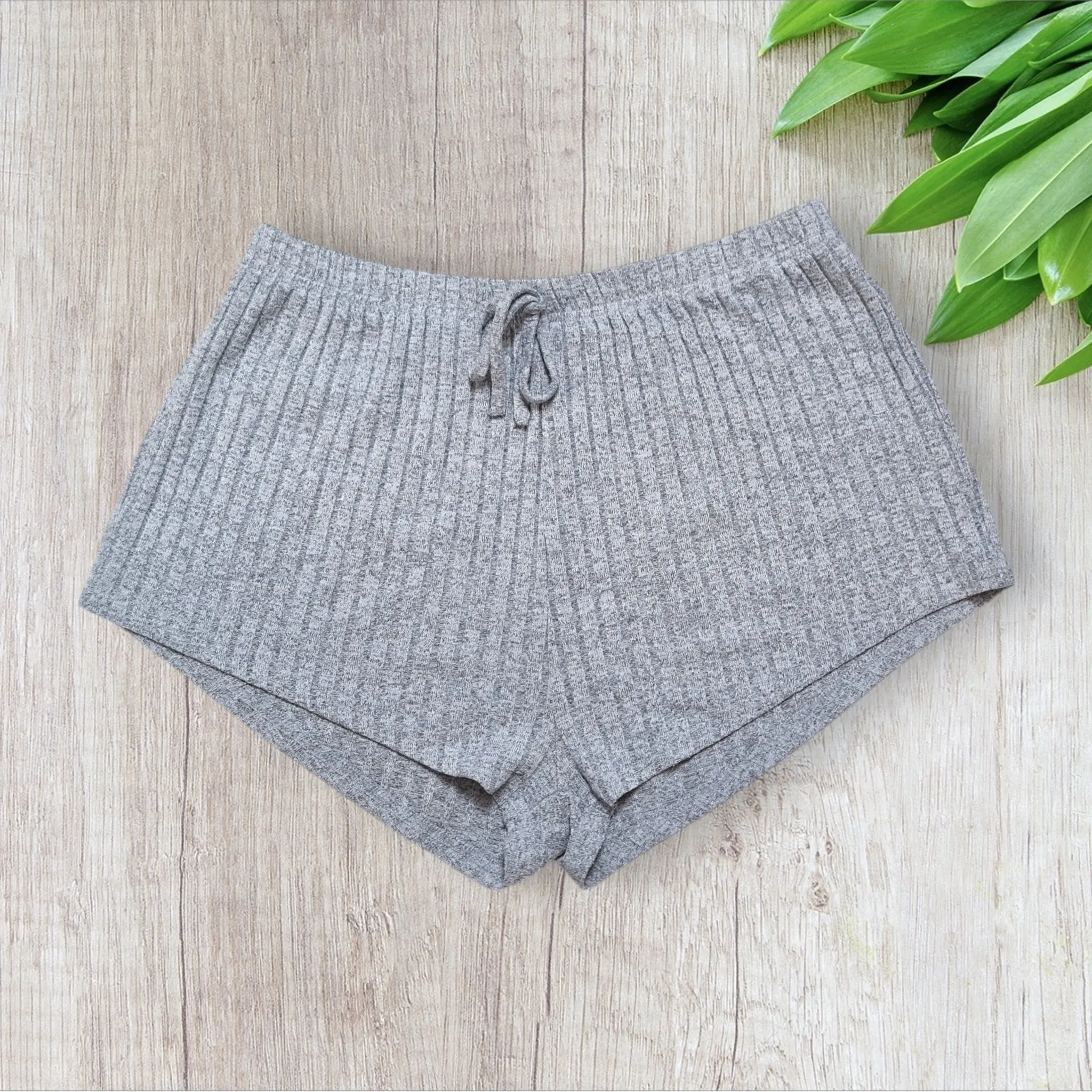 Pyjama 2 pièces femme–Shein taille XL | Débardeur & shorty | Gris ou bleu moucheté – Image 8