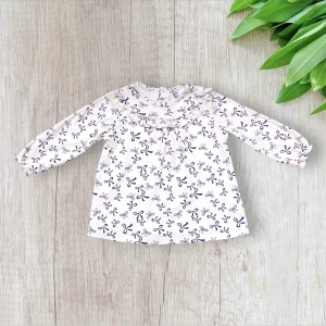 Robe bébé fille 12 mois – Nœuds bleu marine – Très bon état