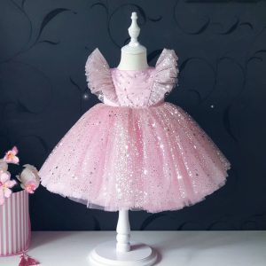 Robe Rose Bébé Mille Étoiles