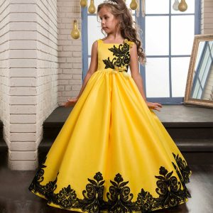 Robe Longue de Bal Princesse Jaune
