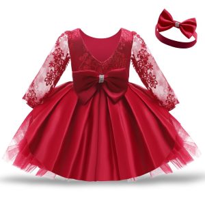 Robe Princesse Bébé Rouge Dentelle