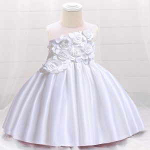 Robe Blanche à Fleurs pour Bébé