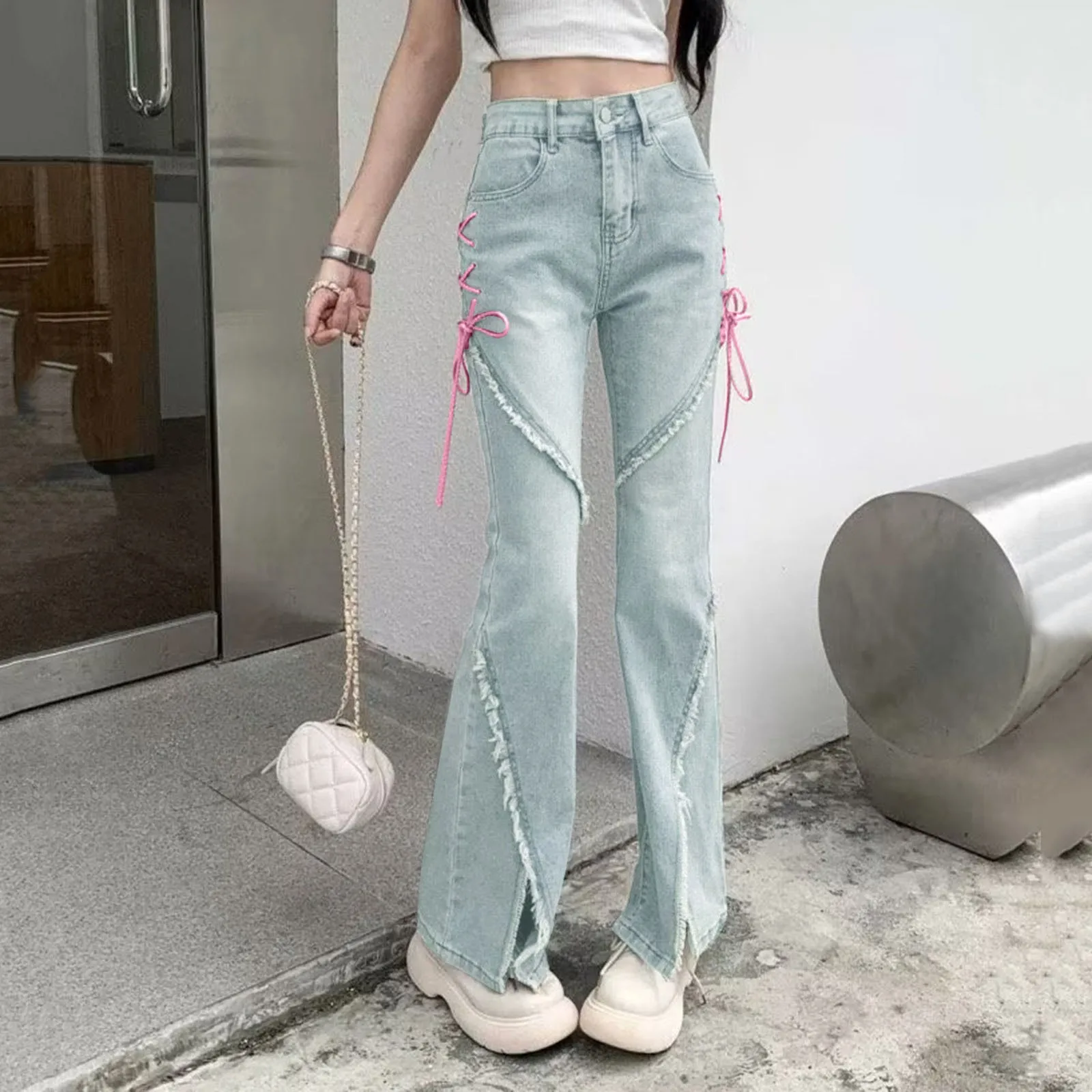 Jean flare fendu – Image 3