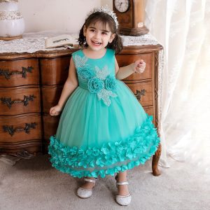 Robe Princesse Turquoise Bébé et Fillette