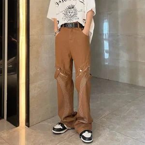 Jean large marron