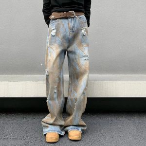 Baggy washed jeans