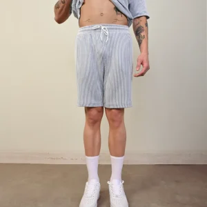 Short texturé léger à rayures 1681